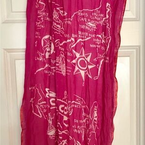 J. Crew Pink and White Scarf